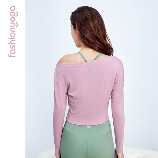 凡圣瑜伽柔软一字领长袖外搭 F15326 商品图7