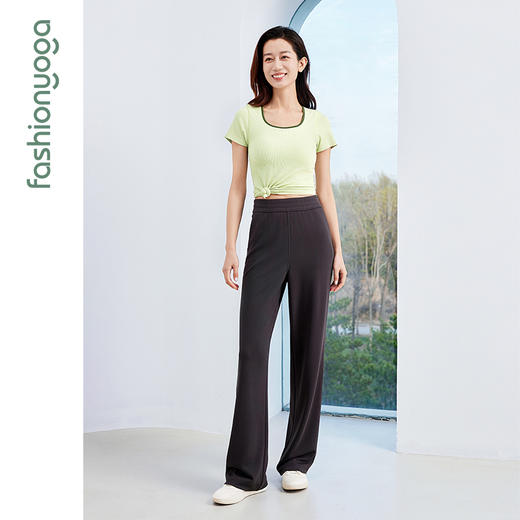 凡圣瑜伽直筒空气层休闲长裤 F15913 商品图10