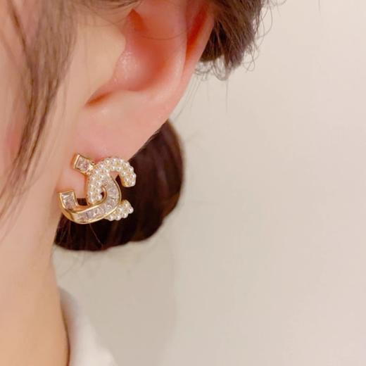 雀说 双C耳环小香风耳钉20925银针高级感轻奢气质名媛耳饰女5ZF-0807 商品图1