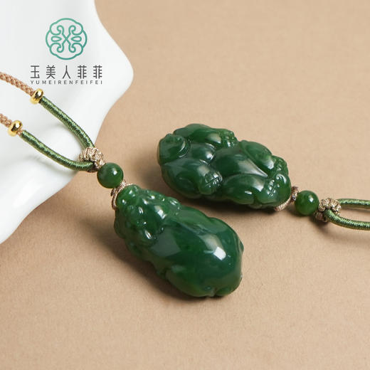 碧玉吊坠-大貔貅配绳35*20#9A4 商品图0