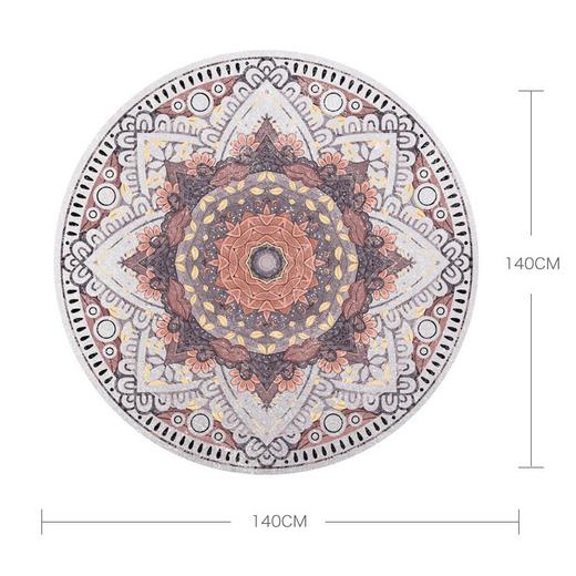 【冥想垫】1.4米加大家用麂皮绒天然橡胶瑜伽垫 圆形打坐冥想瑜珈垫现货批发 商品图4