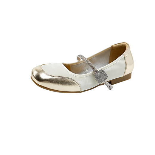 雀说羊皮真皮女法式水钻软底软面豆豆鞋AL118 商品图8