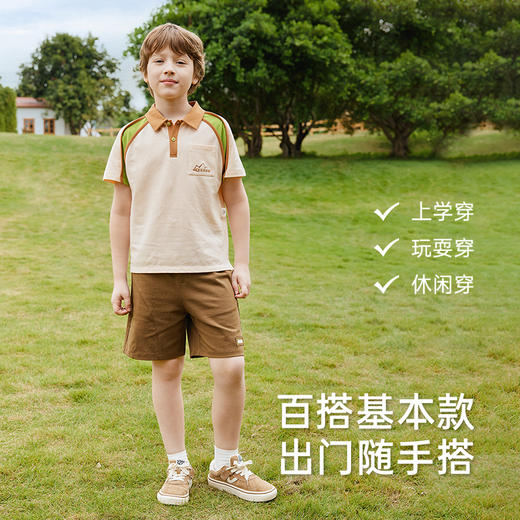 英氏儿童裤子夏季透气休闲短裤男童中裤吸湿速干休闲裤2025新款 商品图2