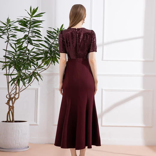 DNO-4GF24099时尚裙子宴会礼服年轻高贵婆婆大码连衣裙 商品图3