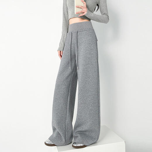 雀说蚂蚁腰直筒裤子新款高腰显瘦宽松型阔腿裤韩系慵懒长裤AL51050 商品图0