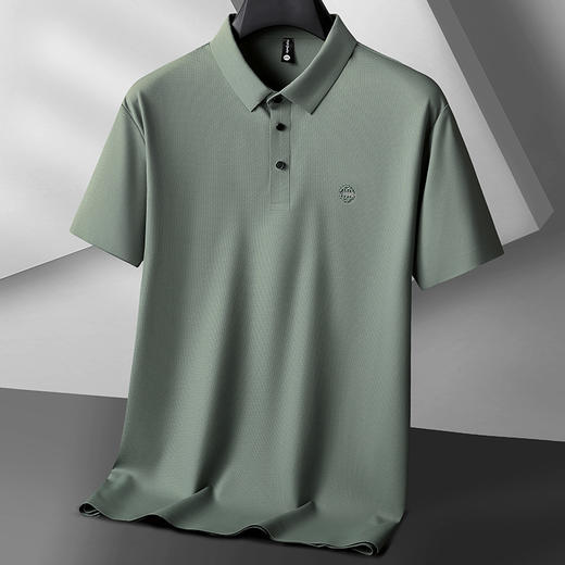 【冰丝无痕】【8色可选】【DK】大依优型大码短袖polo衫翻领加肥加大男装肥佬运动休闲冰丝无痕凉感上衣胖子商务 商品图2