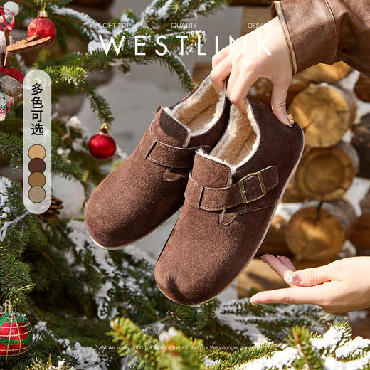 西遇软底勃肯鞋女新款早春休闲全包博肯鞋舒适平底一脚蹬单鞋D0047587/D0047883 商品图0