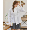 Famecoco范可儿原创纯棉白衬衫女士秋季长袖兔子宽松不规则设计感衬衣F225BH015 商品缩略图2