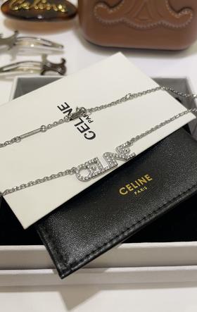 赛家 新款满钻字母银色项链