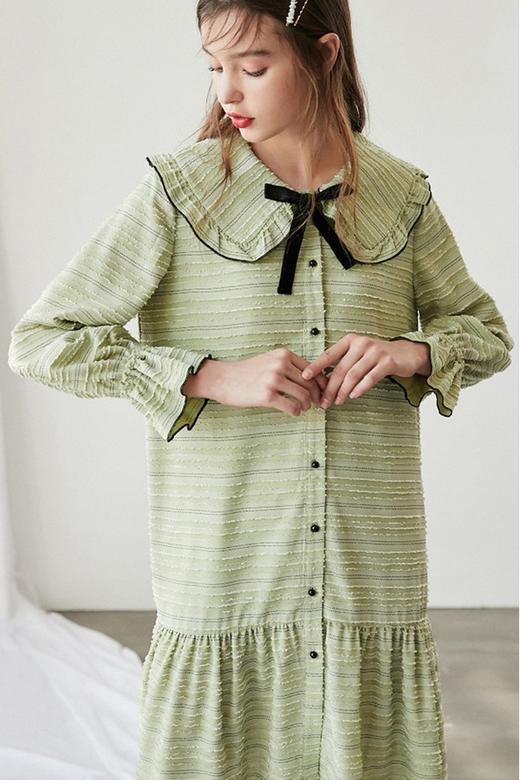 OECE 复古减龄娃娃领系带连衣裙 15385 商品图5