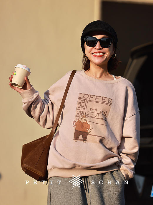 PETIT SCHAN小闪 CLO#739 Wonder Zoo 奇妙动物园 棉木棉混纺休闲印花套头卫衣文化衫 商品图4