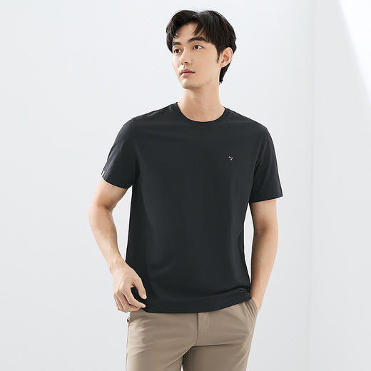 【凉感索罗纳】柒牌圆领短袖T恤男2025夏季新品休闲简约薄款上衣 128T70990 商品图3