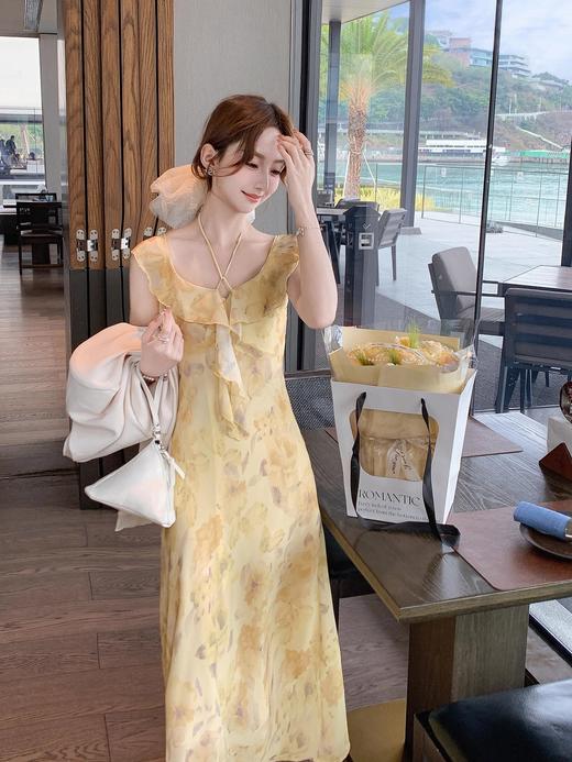 张心子【绿野仙踪】春夏氛围感碎花小荷叶花边吊带裙 连衣裙U2502002 商品图8