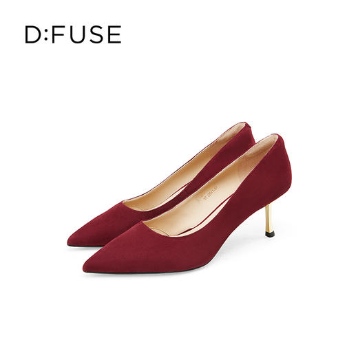 Dfuse迪芙斯2025春季新款经典通勤鞋简约素面金属高跟鞋DFD1111067 商品图7