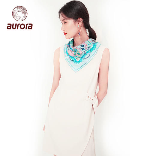 100%桑蚕丝！奥罗拉手工台版印小方巾53X53cm丝巾礼盒装 商品图12