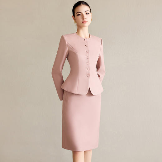 IWY/韩系高级感穿搭套装新款职业装洋气显白粉色西装两件套裙CS2103 商品图3