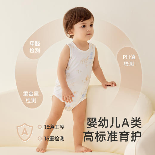 【商场同款】英氏婴儿衣服夏季透气竹纤维新生儿连体衣服新款 商品图2