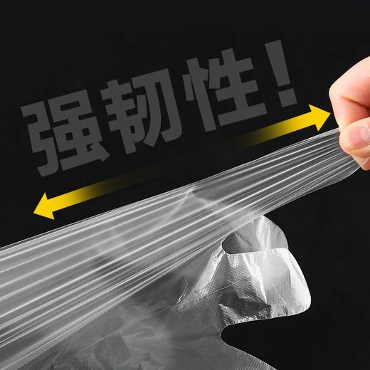 千奉 一次性手套100只 加厚食品级PE餐饮塑料薄膜家用透明手套/包 商品图2
