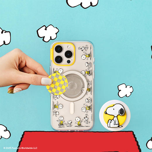 【史努比与朋友们】一起跳舞 POPCASE手机壳 MagSafe Popcase磁吸款 手机壳&圆啪嗒组合 透明 格纹 卡通 iPhone 16/15/14 商品图3