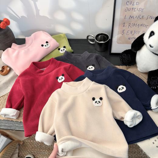 【积分兑换】儿童秋冬半高领打底衫双面奥粒绒男童女童长袖T恤卫衣聚 商品图1