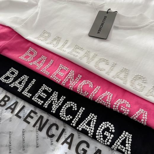 点此购买 巴黎世家春夏季双B烫钻男女情侣款短袖T恤 gz 310157 商品图7