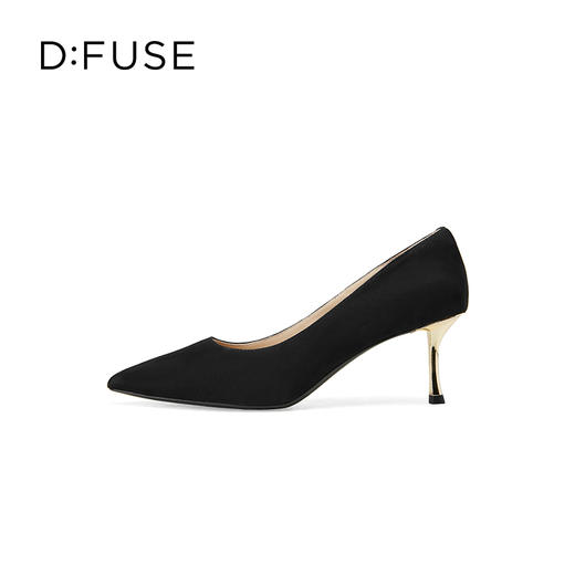 Dfuse迪芙斯2025春季新款经典通勤鞋简约素面金属高跟鞋DFD1111067 商品图9