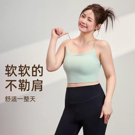 【限时秒】YOGACODE【火树银花系列】细肩带大码瑜伽服吊带背心带胸垫性感文胸女胖mm健身内衣DWC215059 商品图2