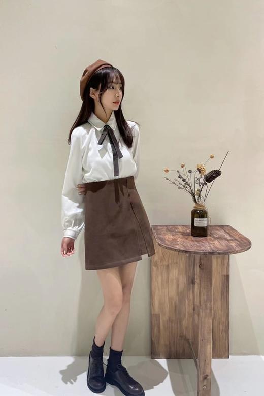 Stay2Weeks 砖红色绒面半裙 15486 商品图2