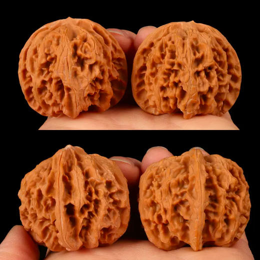 一盘就红高瓷苹果圆狮子头文玩核桃  优选老树自然生长真核桃手把件盘玩核桃 商品图2