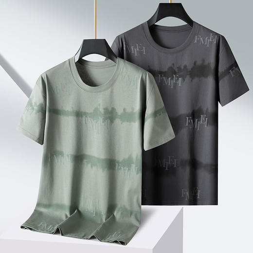 【棉质】【新款DPS】大依优型大码短袖T恤圆领加肥加大肥佬休闲宽松透气上衣男士半袖夏装潮款 商品图0