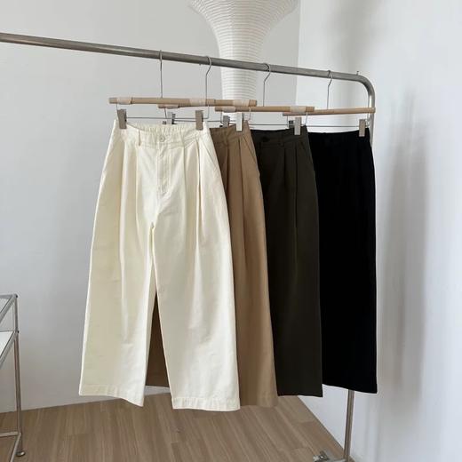 老米优品🎈5-7天。松弛感阔腿休闲裤《韩国工装风 大裤腿设计 阔腿休闲裤》显瘦，帅气，洒脱氛围感满满！K250224A 商品图10