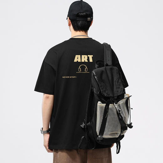 【DQ】大依优型大码男装260G重磅圆领T恤男宽松印花短袖半袖夏季新品潮款 商品图3