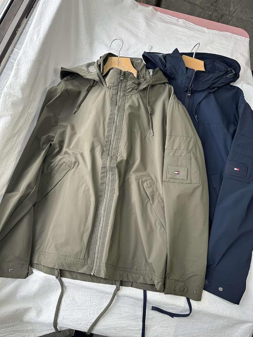 贝壳三 美式休闲梭织抽绳下摆外套梭织简约防风冲锋衣夹克C022406 商品图0