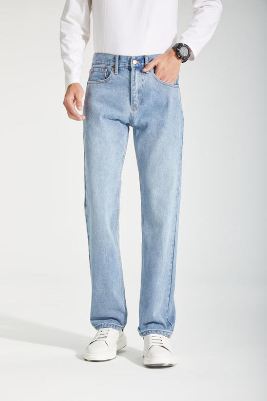 【大牌男士简约直筒牛仔裤8505】品牌同厂👏胯宽腿粗、腿型不好大胆入❗️❗️✅中高腰拉高身材比例，型男，显腿长！-LMH 商品图5