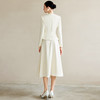 IWY/米白色职业装气质女神范套装女高端细闪银丝圆领西装正装伞裙两件套C2103-M+S2112 商品缩略图4