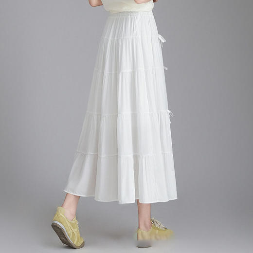 MYX-XBMY-11828-L百褶长款大摆裙垂感修身A字裙时尚蛋糕裙2025年春夏款显瘦半身裙 商品图2