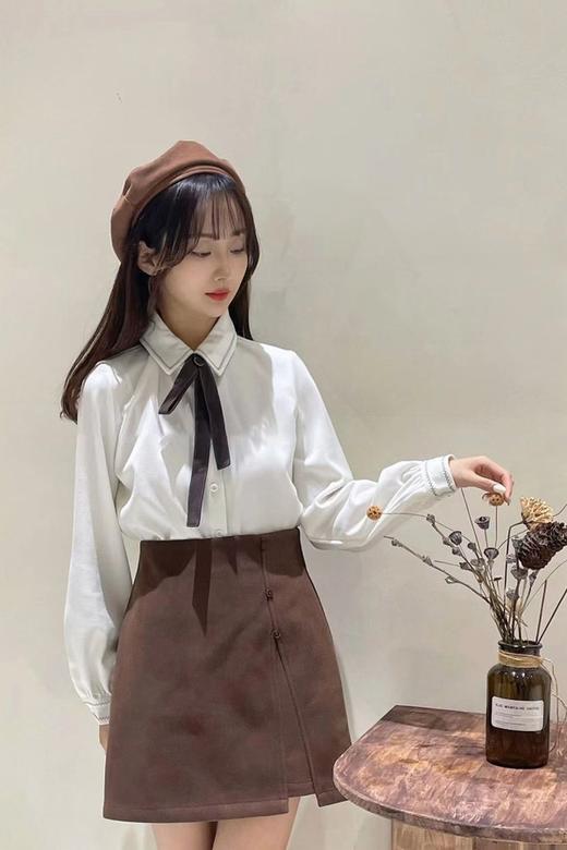 Stay2Weeks 砖红色绒面半裙 15486 商品图3