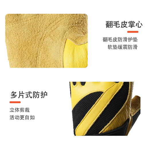 【健身半指手套】男户外运动防滑透气耐磨骑行训练防护力量举重护手掌 商品图2