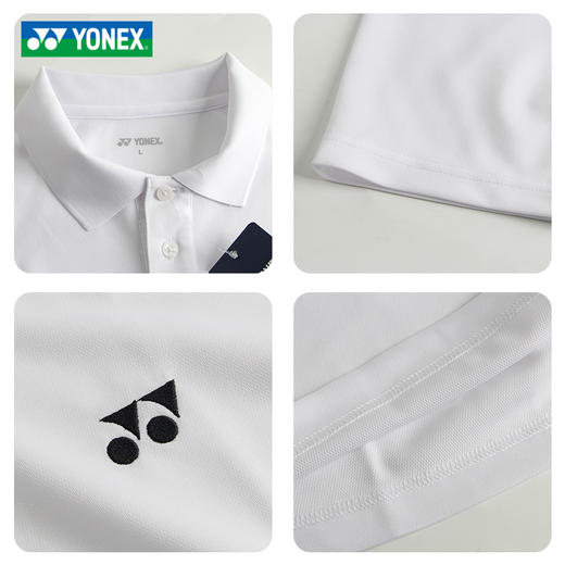 2025新款尤尼克斯YONEX羽毛球服速干透气POLO衫短袖立领 115915BCR/215915BCR男女同款 商品图3