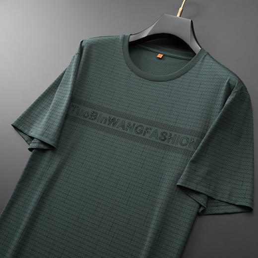 【DWP】大依优型大码圆领短袖T恤加肥加大男士大号弹力透气舒适夏季半袖 商品图5