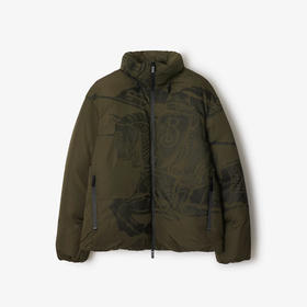 BURBERRY 巴宝莉 男士马术骑士徽标印花尼龙羽绒服 绿色 8095196 C1206