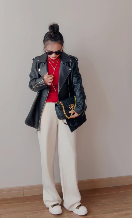 出口内销少量漏一手长羊皮大衣外套 酷飒机车皮衣 商品图8