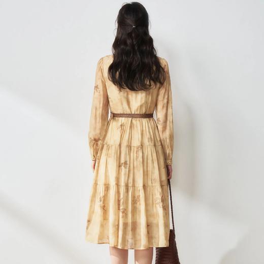 【高货sh】全新升级【铂金会员330/天猫449/差价119】(04719) 洛诗琳25春新中式国风立领水墨印花收腰大裙摆长袖连衣裙 商品图4