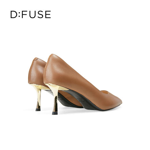 Dfuse迪芙斯2025春季新款经典通勤鞋简约素面金属高跟鞋DFD1111067 商品图5