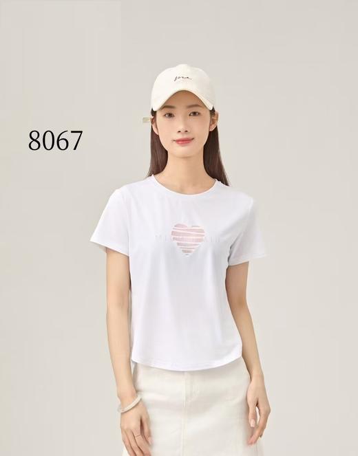 FF竹纤维女士竹棉爱心亮钻圆领半袖8067 商品图2