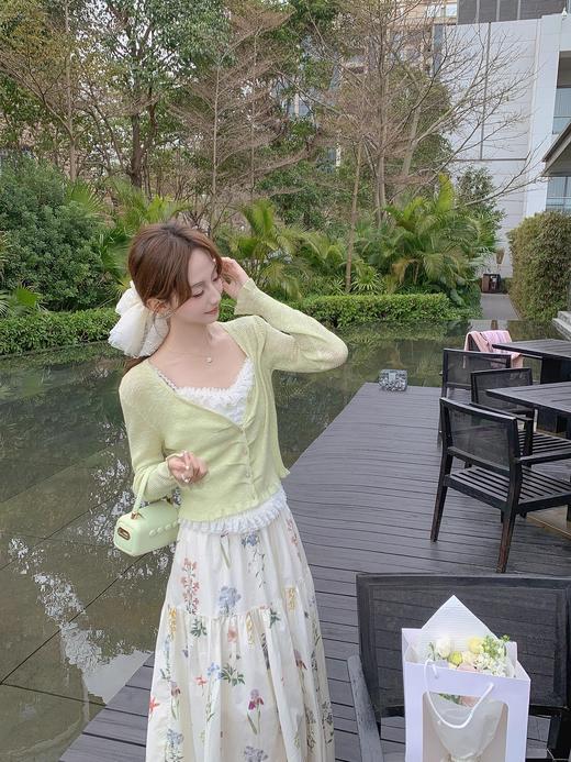 张心子【和风花影】春夏高腰气质显瘦碎花半身裙 U2502022 商品图3