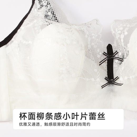 都市丽人聚拢升杯B杯常规内衣薄蕾丝软钢圈常规文胸YBH2C7 商品图4