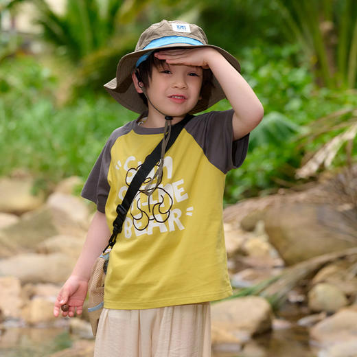 【7A抗菌纯棉】棉花堂2025年夏款简笔画小萌熊童装短袖T恤---F251113&F251113YX 商品图6