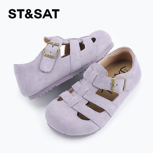 【童鞋】星期六复古风舒适透气男女童勃肯凉鞋SSD2192L1Y 商品图7