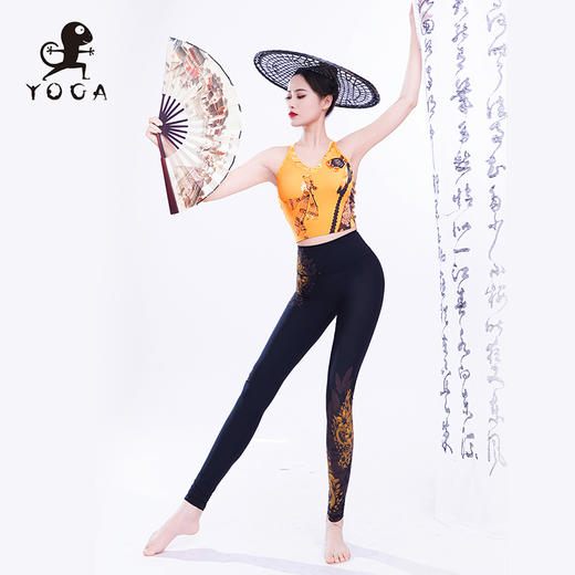 【现货秒发】壁虎瑜伽【醉春风上衣+墨染江山】美背亲肤两件套（可拆卸胸垫） 商品图0